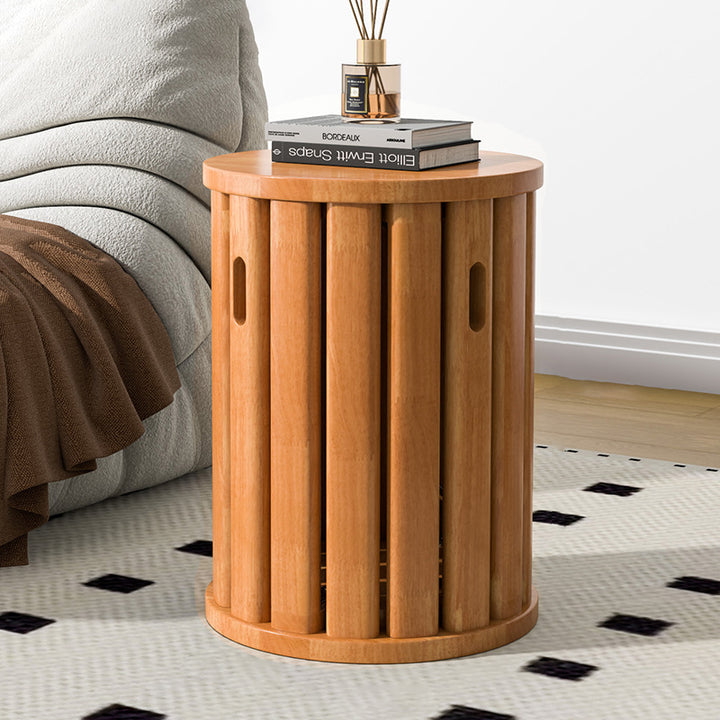Modern Minimalist Removable Detachable Round Solid Wood Side Table For Living Room