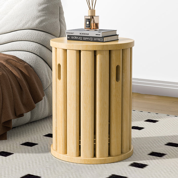Modern Minimalist Removable Detachable Round Solid Wood Side Table For Living Room