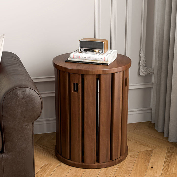 Modern Minimalist Removable Detachable Round Solid Wood Side Table For Living Room