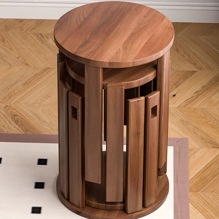 Modern Minimalist Removable Detachable Round Solid Wood Side Table For Living Room