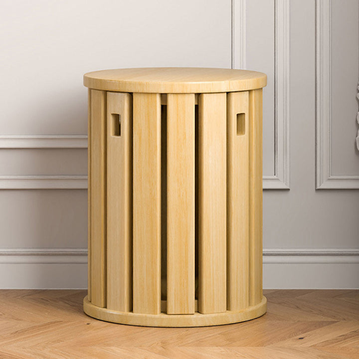 Modern Minimalist Removable Detachable Round Solid Wood Side Table For Living Room