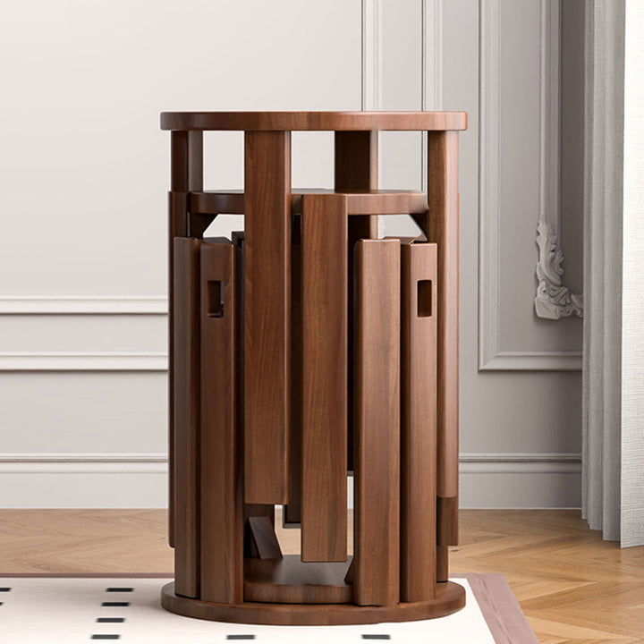 Modern Minimalist Removable Detachable Round Solid Wood Side Table For Living Room