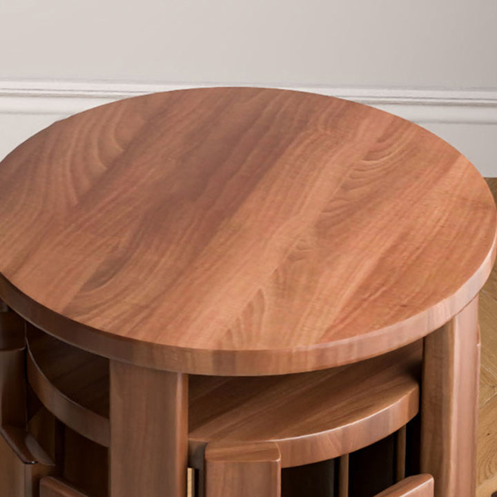 Modern Minimalist Removable Detachable Round Solid Wood Side Table For Living Room