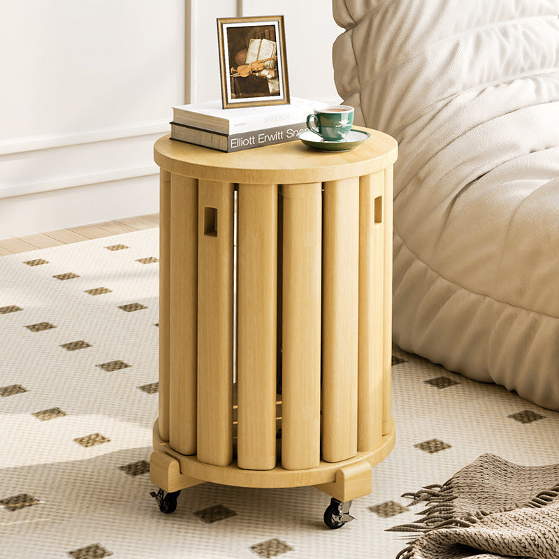 Modern Minimalist Removable Detachable Round Solid Wood Side Table For Living Room