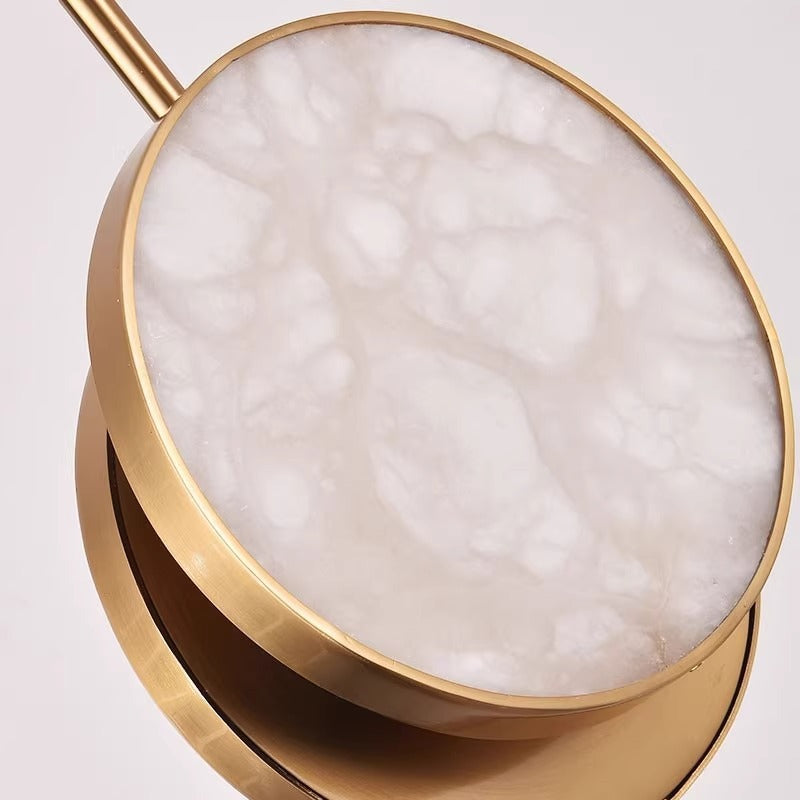 Contemporary Nordic Round Hardware Marble LED Pendant Light For Bedroom