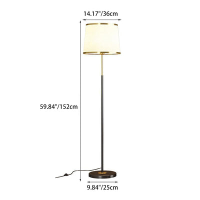 Moderner minimalistischer runder Zylinder Metall Eisen Stoff 1-Licht Stehlampe für Wohnzimmer 