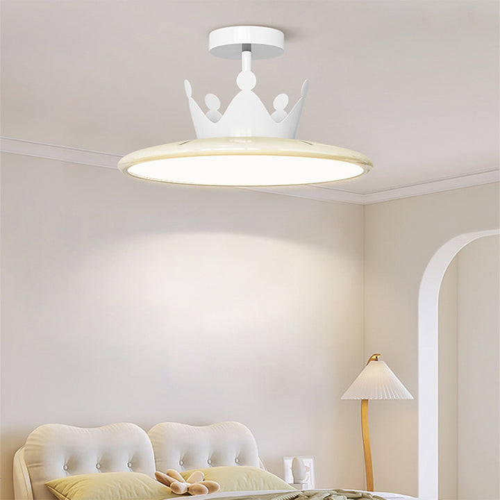 مصباح سقف بتصميم معاصر من الحديد مستدير مع إضاءة LED شبه متدفق لتثبيت في غرفة النوم 