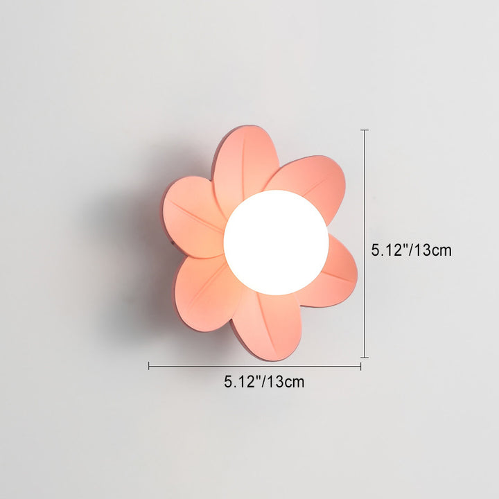 Contemporary Scandinavian Floral Orb Resin 1-Light Wall Sconce Lamp For Bedroom