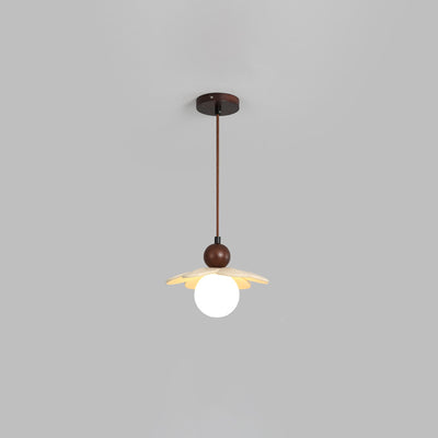 Contemporary Scandinavian Floral Orb Resin 1-Light Pendant Light For Bedroom