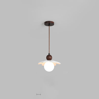 Contemporary Scandinavian Floral Orb Resin 1-Light Pendant Light For Bedroom