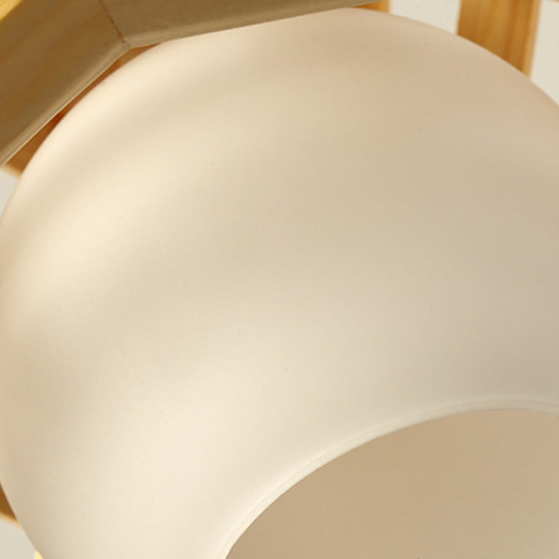Lámpara Colgante de 1 Luz de Vidrio y Madera Prisma Minimalista Moderna para Comedor 