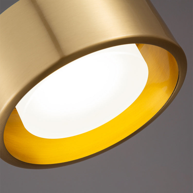 Modern Minimalist Round Cylinder Iron LED Pendant Light For Bedroom