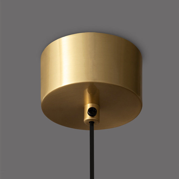 Modern Minimalist Round Cylinder Iron LED Pendant Light For Bedroom