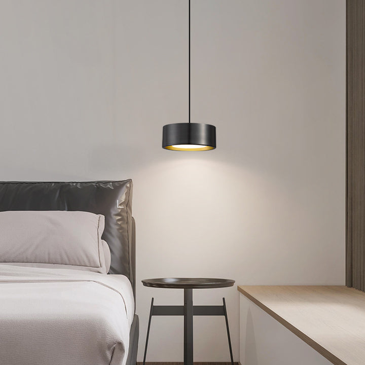 Lustre à LED en fer cylindrique rond minimaliste moderne pour chambre 
