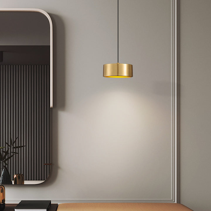 Lustre à LED en fer cylindrique rond minimaliste moderne pour chambre 