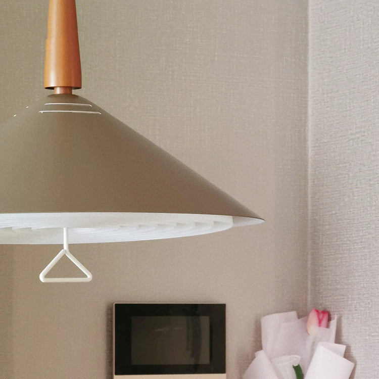Contemporary Scandinavian Liftable Cone Round Iron 2-Light Pendant Light For Dining Room