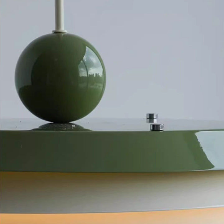 Lustre LED en fer acrylique rond crème scandinave contemporain pour salle à manger 