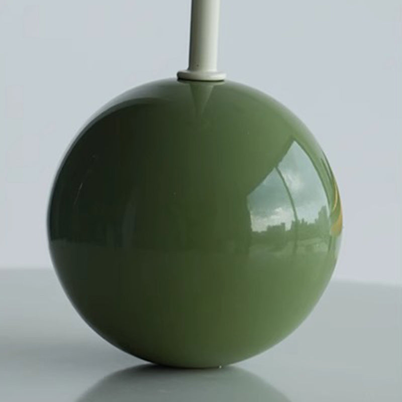 Contemporary Scandinavian Cream Round Iron Acrylic LED Pendant Light For Dining Room