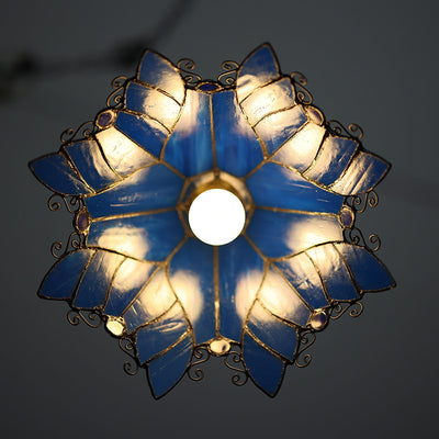 Zeitgenössische kreative Engelsflügel Kegelglas Kupfer 1-Licht Pendelleuchte für das Wohnzimmer 