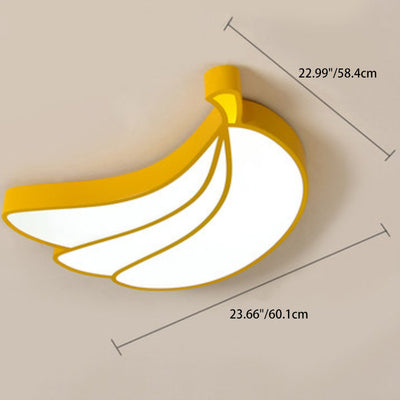 Contemporary Creative Cartoon Kids Fruit Shape Hardware Acrylic LED Flush Mount Ceiling Light For Bedroom