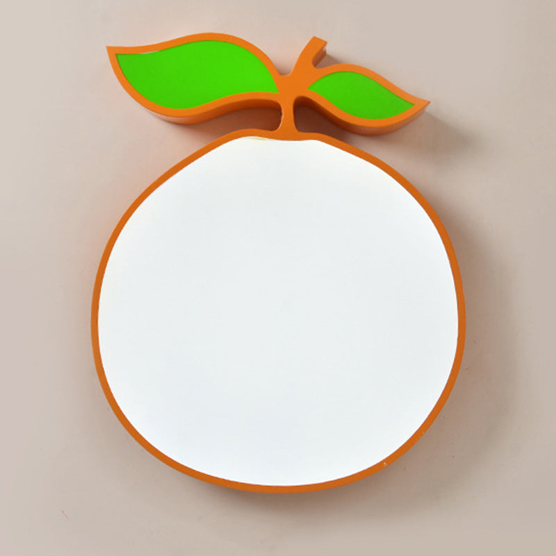 Contemporary Creative Cartoon Kids Fruit Shape Hardware Acrylic LED Flush Mount Ceiling Light For Bedroom