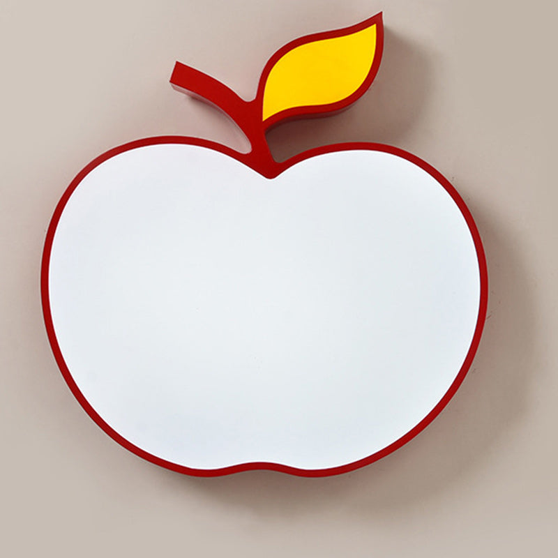 Contemporary Creative Cartoon Kids Fruit Shape Hardware Acrylic LED Flush Mount Ceiling Light For Bedroom