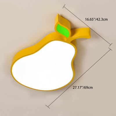 Contemporary Creative Cartoon Kids Fruit Shape Hardware Acrylic LED Flush Mount Ceiling Light For Bedroom