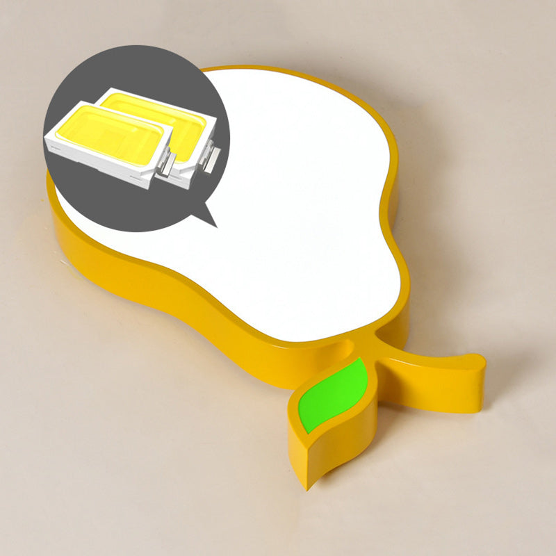 Contemporary Creative Cartoon Kids Fruit Shape Hardware Acrylic LED Flush Mount Ceiling Light For Bedroom