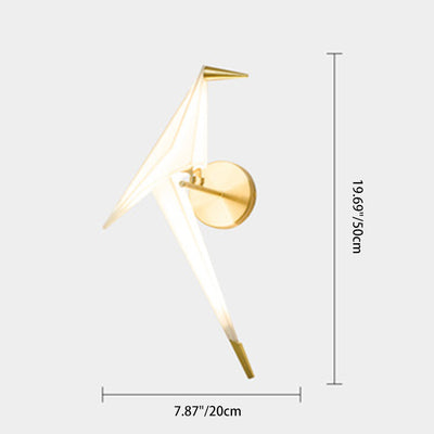 Contemporary Creative Thousand Paper Cranes Hardware Aluminum Acrylic LED Wall Sconce Lamp For Bedroom