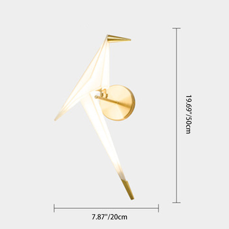 Contemporary Creative Thousand Paper Cranes Hardware Aluminum Acrylic LED Wall Sconce Lamp For Bedroom