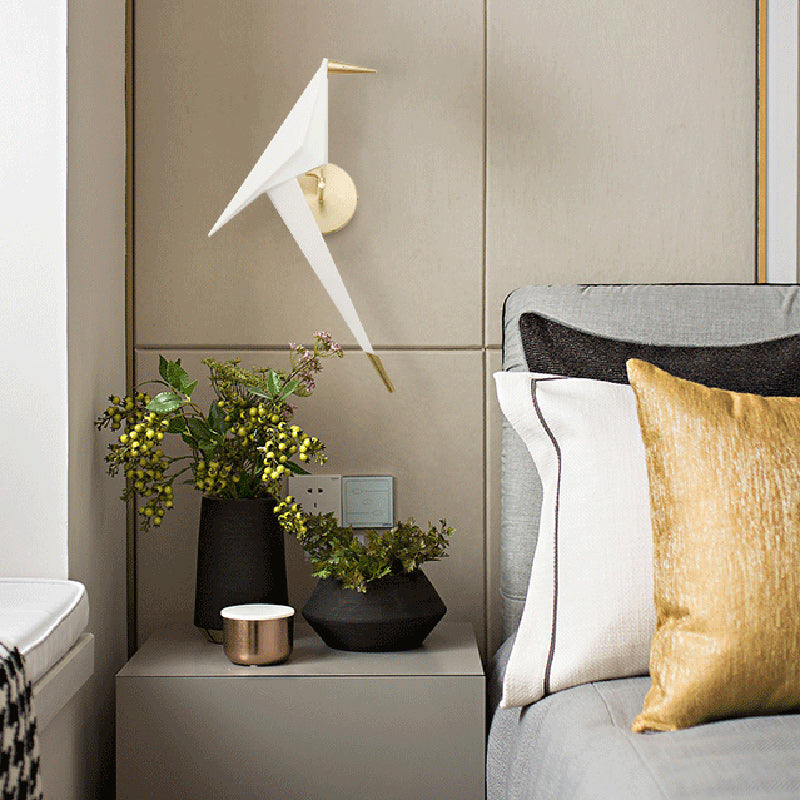 Contemporary Creative Thousand Paper Cranes Hardware Aluminum Acrylic LED Wall Sconce Lamp For Bedroom