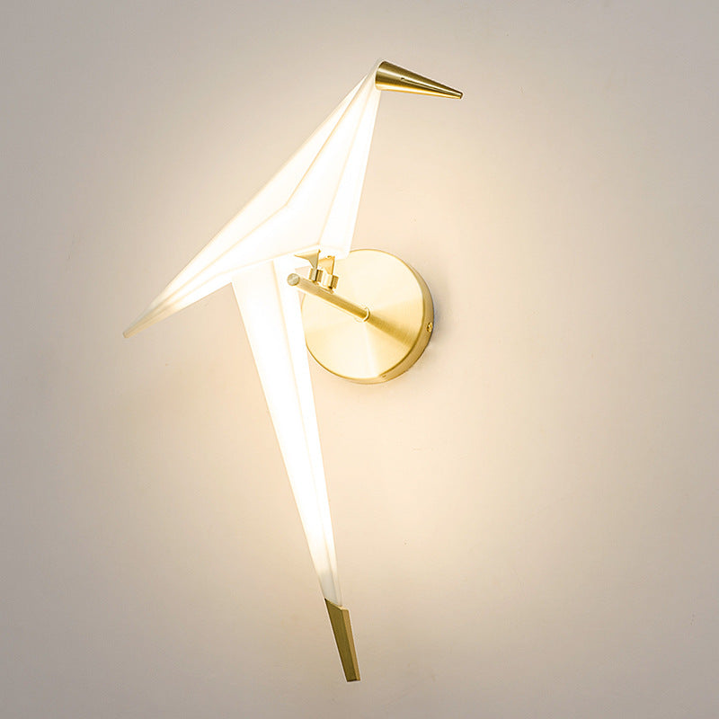 Contemporary Creative Thousand Paper Cranes Hardware Aluminum Acrylic LED Wall Sconce Lamp For Bedroom
