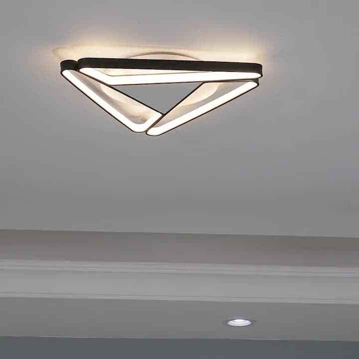 Modern Minimalist Triangle Aluminum Silicone LED Flush Mount Ceiling L ...