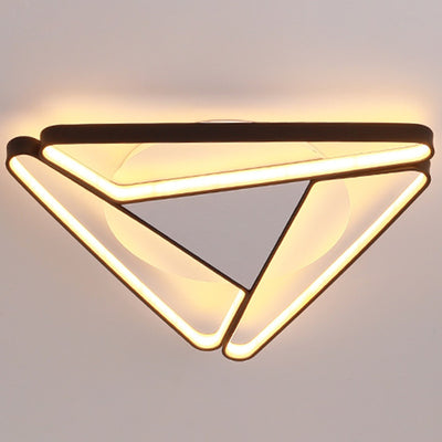 Modern Minimalist Triangle Aluminum Silicone LED Flush Mount Ceiling Light For Bedroom