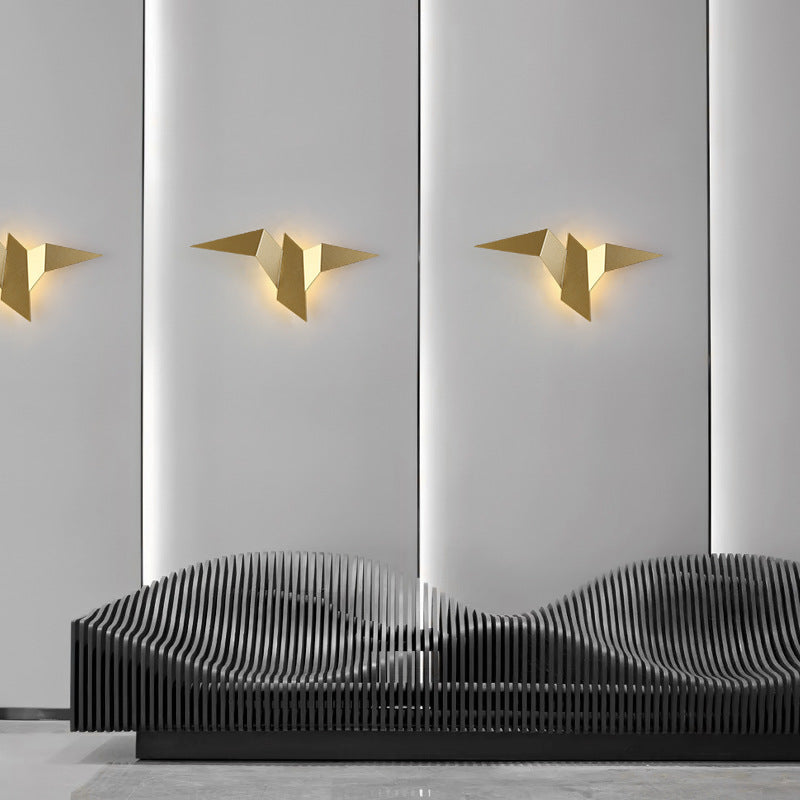 Contemporary Creative Flying Bird Shape Iron LED Wall Sconce Lamp For Bedroom