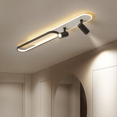 Modern Minimalist Oval Iron Acrylic LED Spotlight Flush Mount Ceiling Light For Hallway