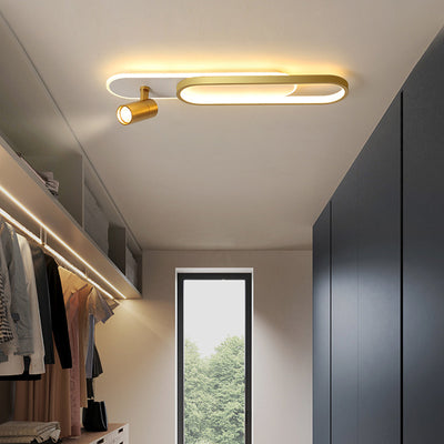Modern Minimalist Oval Iron Acrylic LED Spotlight Flush Mount Ceiling Light For Hallway