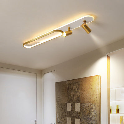 Modern Minimalist Oval Iron Acrylic LED Spotlight Flush Mount Ceiling Light For Hallway
