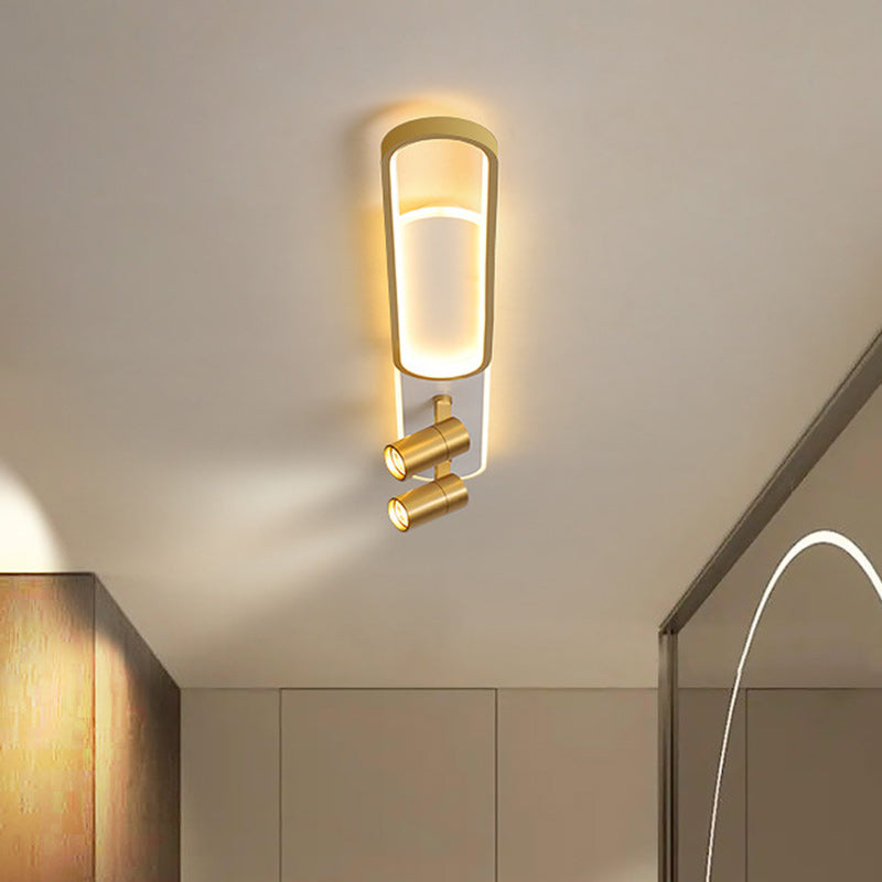 Modern Minimalist Oval Iron Acrylic LED Spotlight Flush Mount Ceiling Light For Hallway