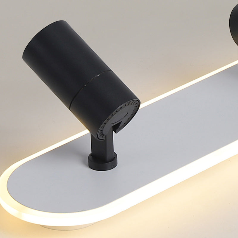 Modern Minimalist Oval Iron Acrylic LED Spotlight Flush Mount Ceiling Light For Hallway