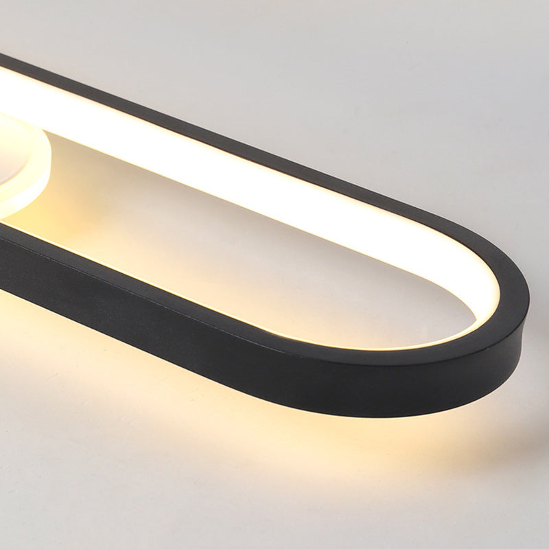 Modern Minimalist Oval Iron Acrylic LED Spotlight Flush Mount Ceiling Light For Hallway