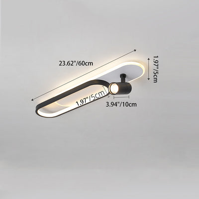 Modern Minimalist Oval Iron Acrylic LED Spotlight Flush Mount Ceiling Light For Hallway