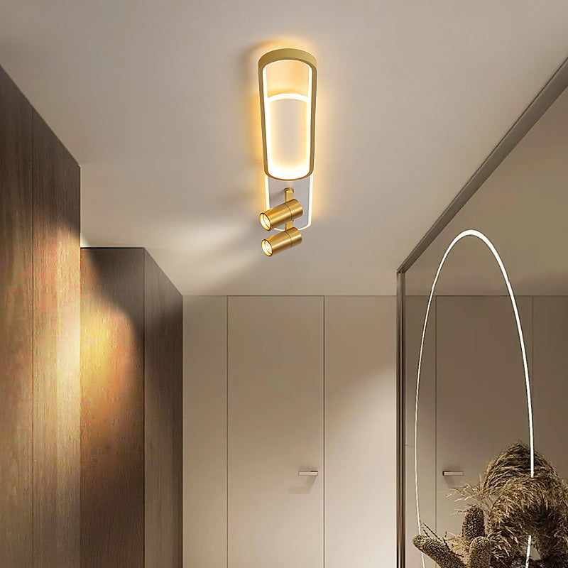 Modern Minimalist Oval Iron Acrylic LED Spotlight Flush Mount Ceiling Light For Hallway