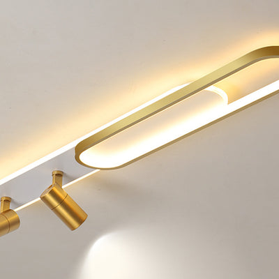 Modern Minimalist Oval Iron Acrylic LED Spotlight Flush Mount Ceiling Light For Hallway