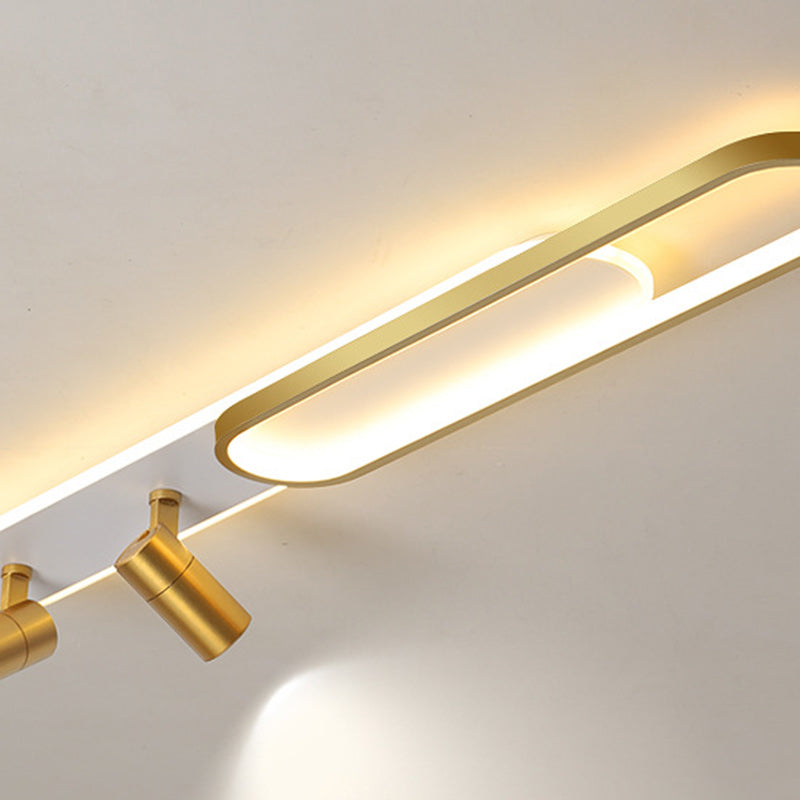 Modern Minimalist Oval Iron Acrylic LED Spotlight Flush Mount Ceiling Light For Hallway