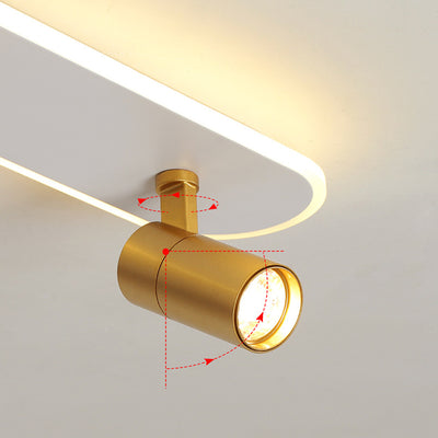 Modern Minimalist Oval Iron Acrylic LED Spotlight Flush Mount Ceiling Light For Hallway