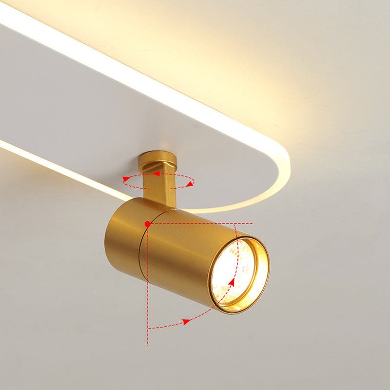 Modern Minimalist Oval Iron Acrylic LED Spotlight Flush Mount Ceiling Light For Hallway