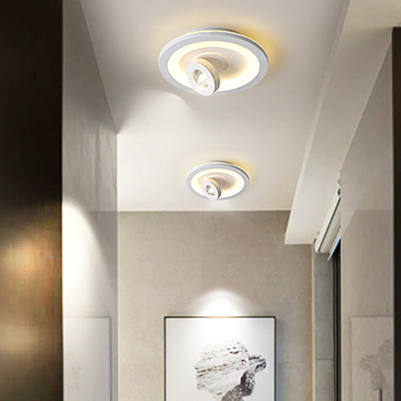 Modern Minimalist Round Square Iron Acrylic LED Flush Mount Ceiling Light For Hallway
