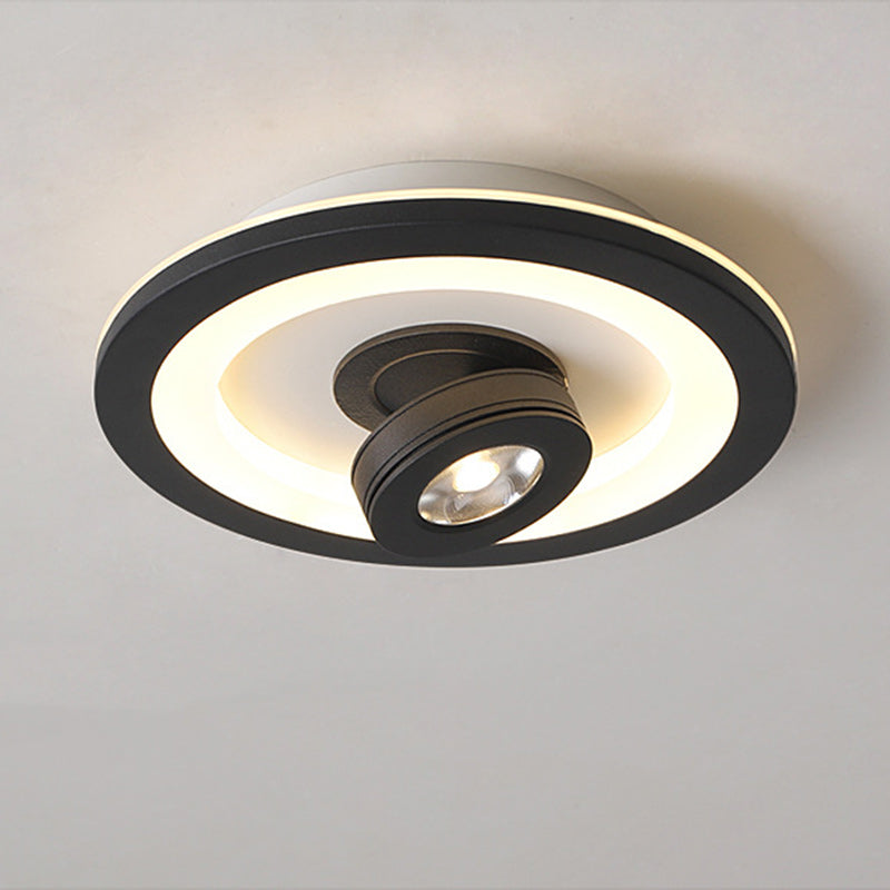 Modern Minimalist Round Square Iron Acrylic LED Flush Mount Ceiling Light For Hallway