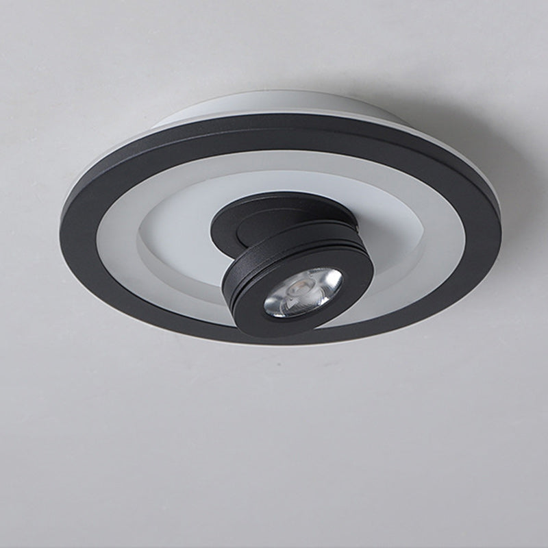 Modern Minimalist Round Square Iron Acrylic LED Flush Mount Ceiling Light For Hallway
